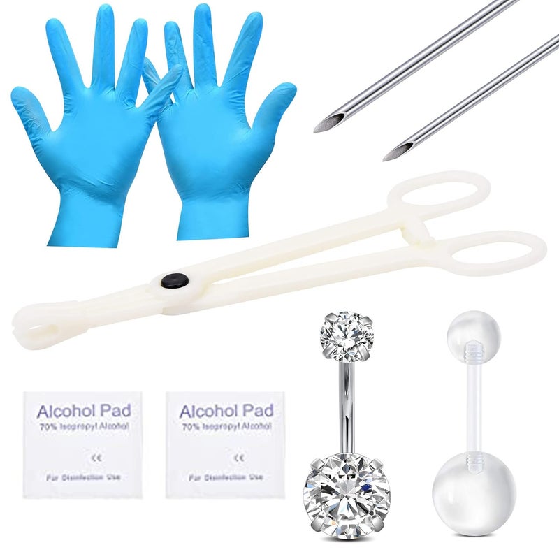 QWALIT Belly Button Piercing Kit - Stainless Steel - Image 1